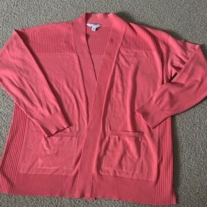Time and Tru Women's Bright Coral Cardigan youth